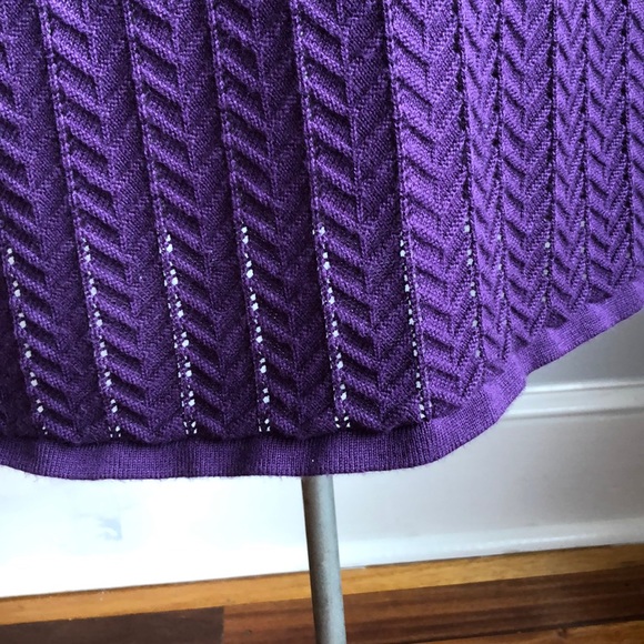 New Directions Purple Sweater Knit Dress 3/4 Sleev - Picture 5 of 9